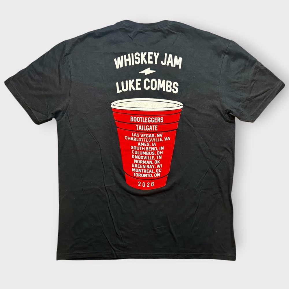 Luke Combs Whiskey Jam Bootleggers Tailgate Stadium Tour 2024 T-Shirt Mens Large